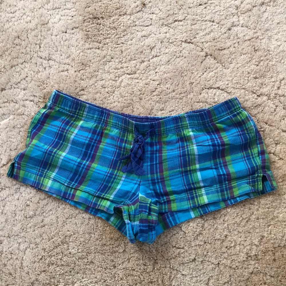 Flannel pajama shorts